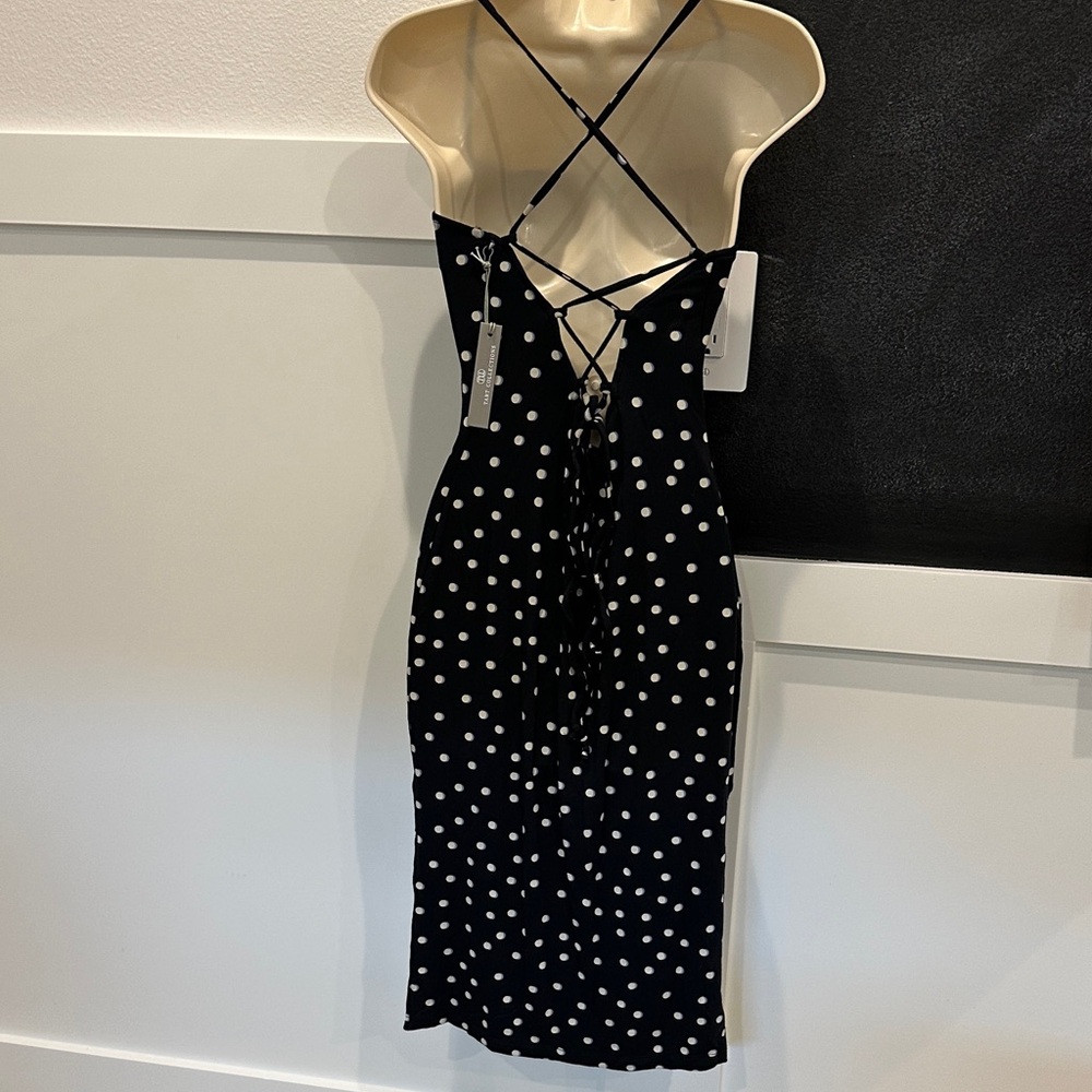 Tie Back Black Polka Dot Dress